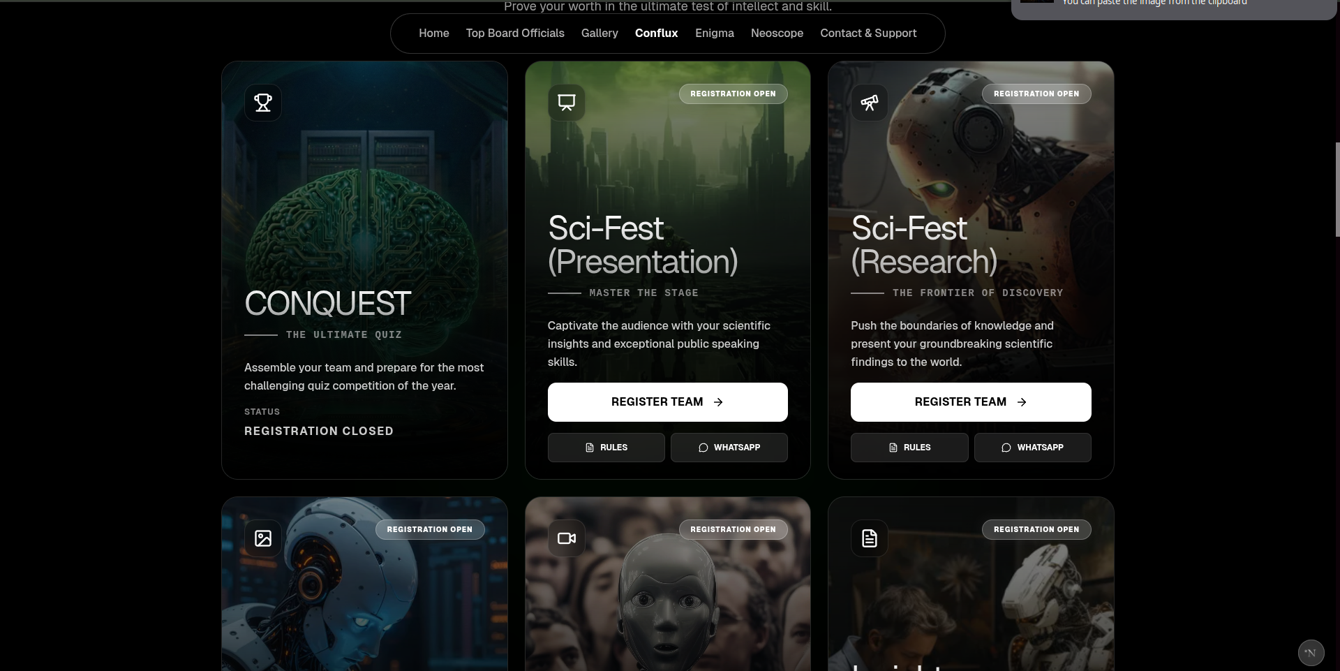 Competitions Listing Page