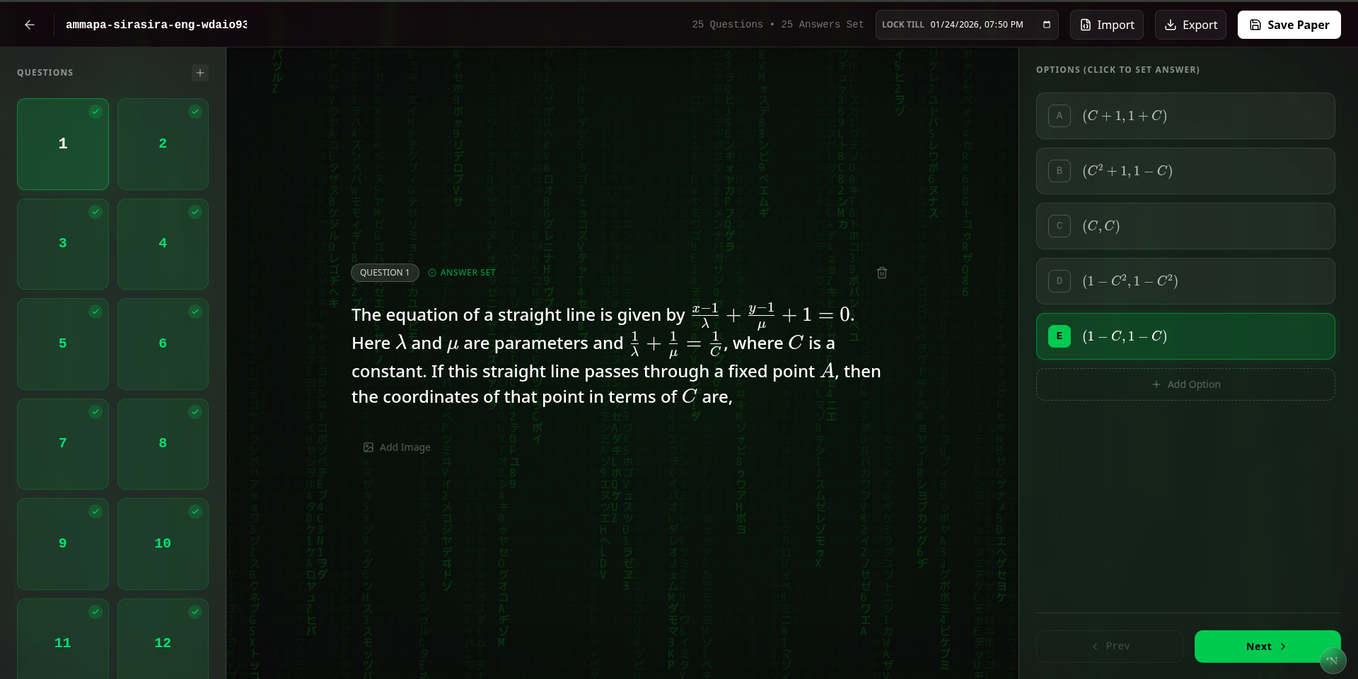 Comprehensive Paper Editing Panel